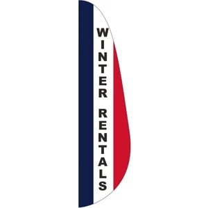 3' x 15' Message Feather Flag - Winter Rentals