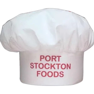 White Muslin Chef Hat with Hook and Loop Back