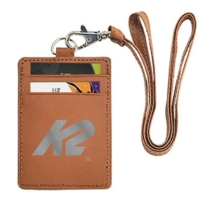 Leather ID Holder with Neck Cord