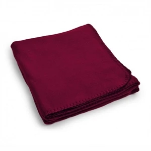 Custom Logo Burgundy Promo Blanket