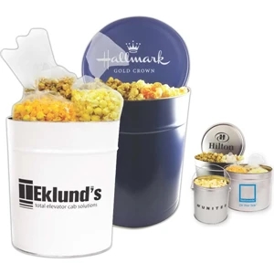 Popcorn Tin with Trio of Butter, Cheddar and Caramel Popcorn