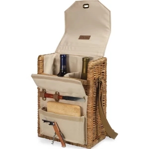 Corsica-Natural Canvas Willow Wine Basket