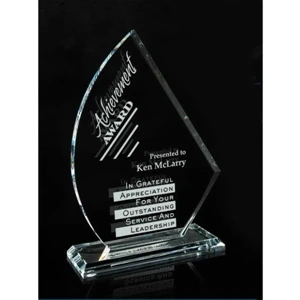 Crystal Award with Colorfill 7" - Crescentric - Etched