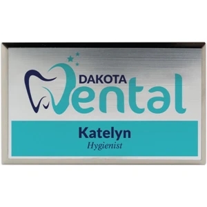 Metallic Full Color Name Badge 2" H X 3 1/2" W