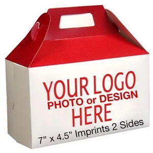 LARGE GABLE BOX w/ RED ROOF (4-Color Imprints on Both Sides)