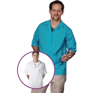 Unisex 3/4 Sleeve Smock - White