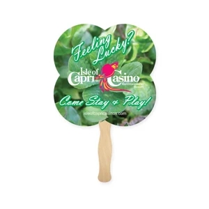 Clover Shape Full Color 1 Sided Hand Fan