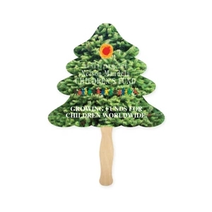Evergreen Shape Full Color 1 Sided Hand Fan