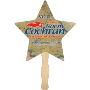 Star  Shape Full Color 1 Sided Hand Fan