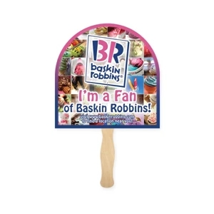 Arch  Shape Full Color 1 Sided Hand Fan