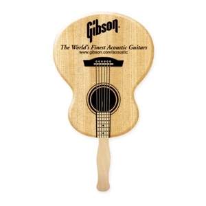 Guitar Shape Full Color Hand Fan 2 Sided