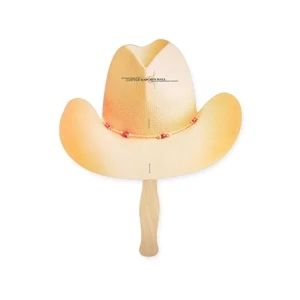 Cowboy Hat Shape Full Color 1 Sided Hand Fan