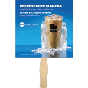 8" Square Full Color 1 Sided Hand Fan