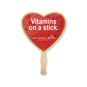 Heart Shape Full Color Hand Fan 2 Sided
