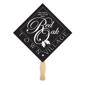 Diamond Shape Full Color 1 Sided Hand Fan