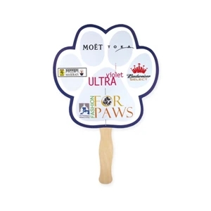 Paw Shape Full Color 1 Sided Hand Fan