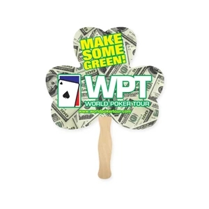 Clover 3 Shape Full Color 1 Sided Hand Fan