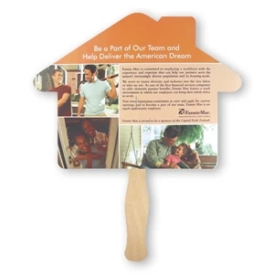 House Shape Full Color Hand Fan 2 Sided