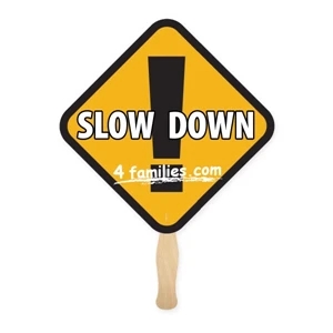 Round Diamond Shape Full Color 1 Sided Hand Fan