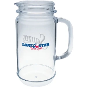 32 oz. Heavy Plastic Mason Jar Pitcher with Handle