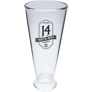 Clear Heavy Plastic Pilsner Glass