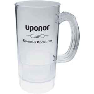 22 oz. Clear Plastic Fluted Mug w/Handle