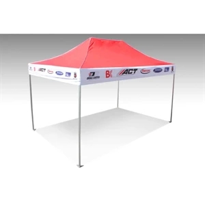 V5 10X15 Steel Pop Up Tent w/ Printed Valances & Solid Top