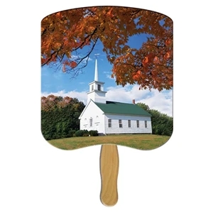 Chapel on a Hill Hand Fan Stock Graphic
