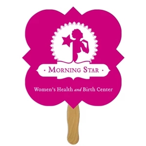 Square Clover Hand Fan Full Color