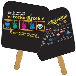 Tapered Square Sandwiched Hand Fan Full Color