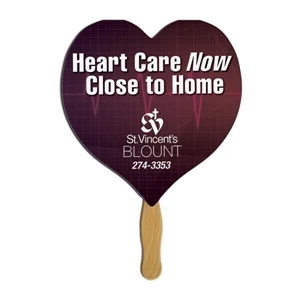 Heart Sandwiched Hand Fan Full Color