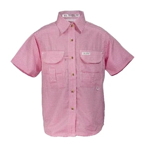 Youth Gingham Fishing Shirt Short Sleeves