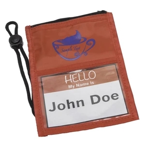 Red Event Pouch w/ top zipper and adjustable cord