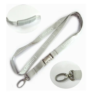 Custom Logo Smooth Nylon Lanyard - 3/4"W - 32"L - Metal Swivel Hook