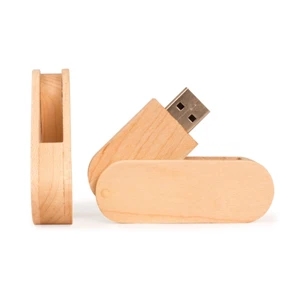 Timber Twist Wood Swivel USB Flash Drive