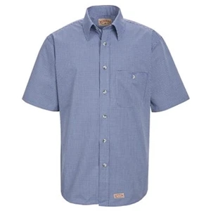 Red Kap Mini-Plaid Uniform Short Sleeve Shirt