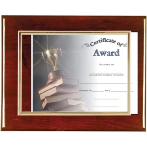 Piano Finish Rosewood Certificate Holder