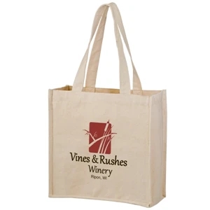 Heavyweight Cotton Wine & Grocery Tote - 14oz - Screen Print