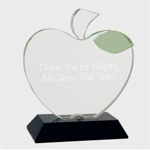 Crystal Apple on Black Base