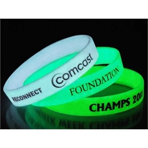 Glow in the Dark Printed 1/2" Inch Custom Silicone Wristband