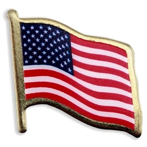 Lapel Pin, Stock American Flag, Made in USA