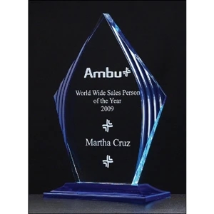 Diamond Acrylic Award with Blue Accent