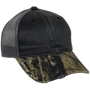 Weathered Cotton Mesh Back Lightly Structured Baseball Cap