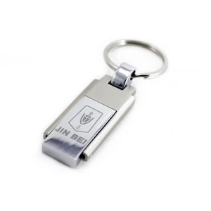 Powdercoat and Chrome steel Swivel USB drive w/ Keyring