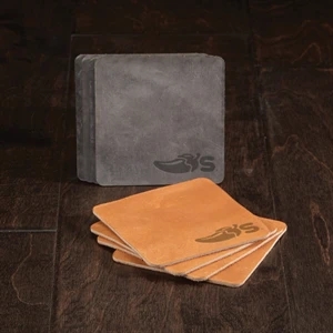 TANNER Set of 4 Leather Coasters