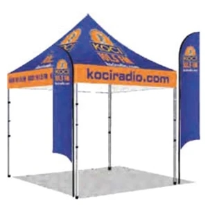 10x10 Tent with (2) 8ft Flags Single Sided