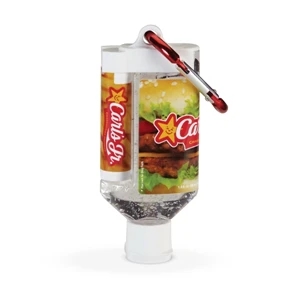 1.9oz Duo Bottle w/Clear Gel Hand Sanitizer/SPF 15 Lip Balm