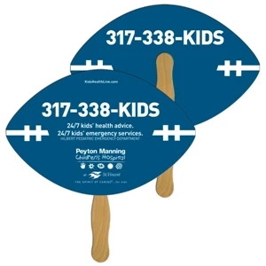 Digital Econo Stock Shaped football Fan w/ Wooden Stick