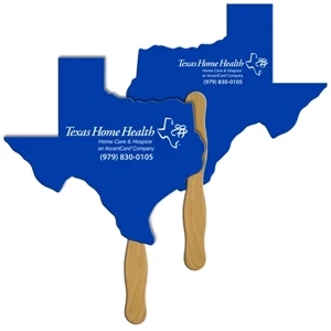 Texas State Digital Econo Stock Shaped Fan w/ Wooden Stick