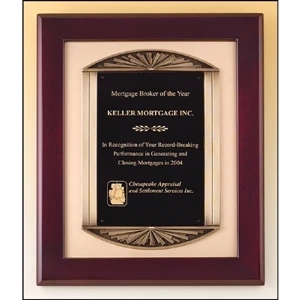 Rosewood Piano Finish Plaque Cast Frame 14x17